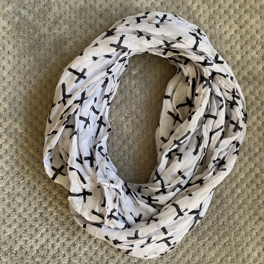 Cross Patterned Infinity Scarf